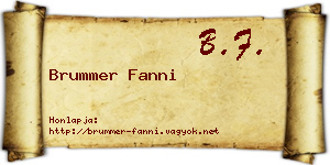 Brummer Fanni névjegykártya